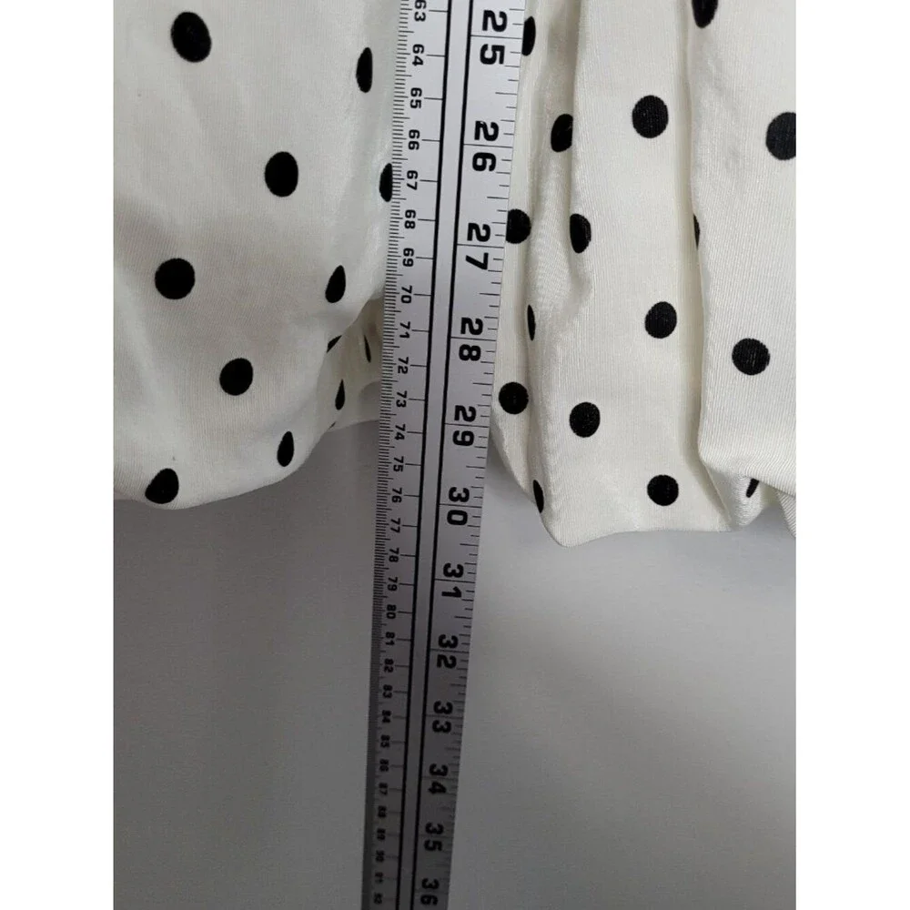Vintage Positively Ellyn off white black polka dot bubble hem strapless dress